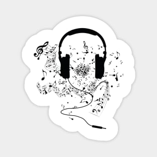 Headphones and music notes Sticker